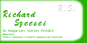 richard szecsei business card