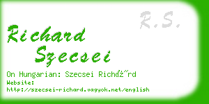 richard szecsei business card